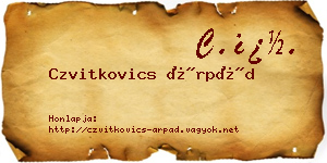 Czvitkovics Árpád névjegykártya